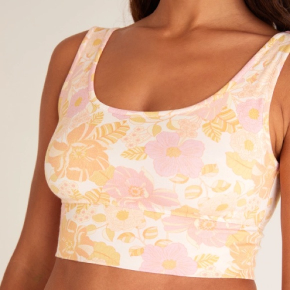 Z Supply Pink and Yellow Floral Bralette